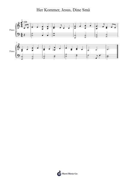 Her Kommer, Jesus, Dine Små Sheet Music by Norwegian Traditional-Arr.Canliet Joelck