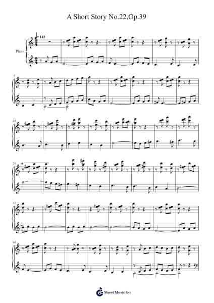 A Short Story No. 22, Op. 39 Sheet Music by Dmitry Kabalevsky-Arr.Charmie