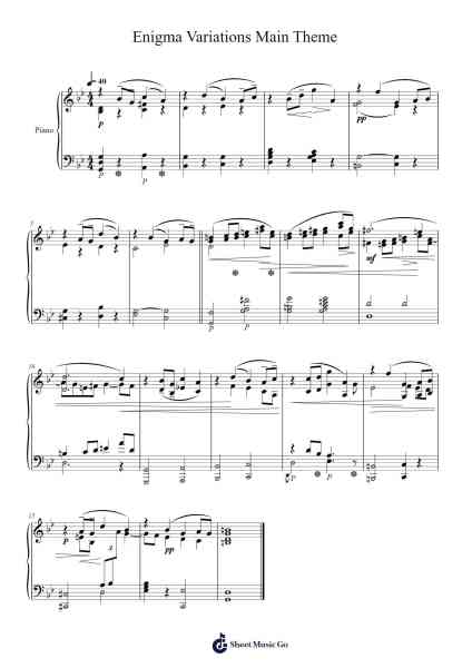 Enigma – Variations Main Theme Sheet Music by Edward Elgar-Arr.Phillen Gillpont