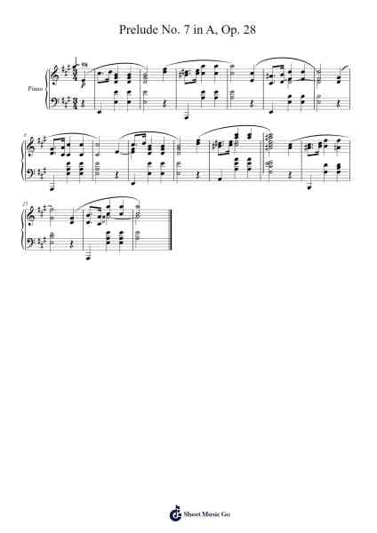 Prelude No. 7 in A, Op. 28 Sheet Music by 弗雷德里克·肖邦-Arr.Sanhan Eipscius