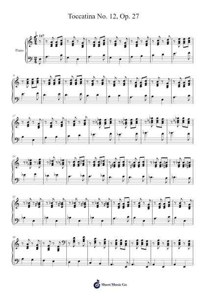 Toccatina No. 12, Op. 27 Partitura de Dmitry Kabalevsky-Arr.Virbell