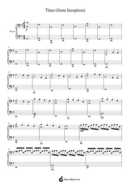 Time (from Inception) Sheet Music by Hans Zimmer-Arr.Urrite