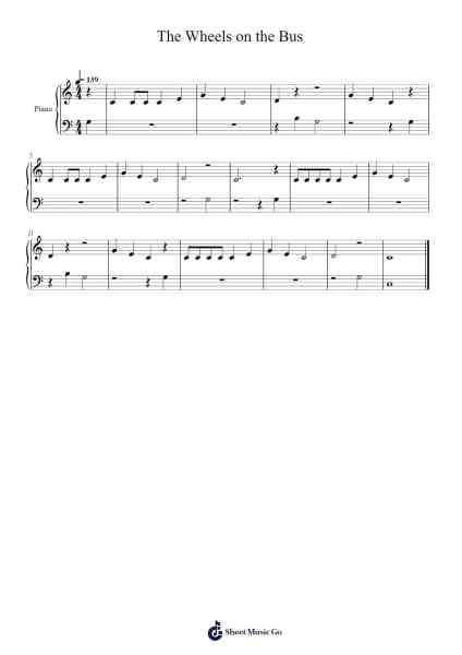 The Wheels on the Bus Sheet Music by Traditional-Arr.Junerald