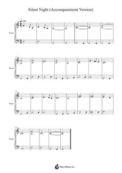 Silent Night (Accompaniment Version) Sheet Music by Franz Xaver Gruber-Arr.Anolds