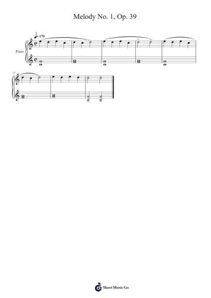 Melody No. 1, Op. 39 Sheet Music by Dmitry Kabalevsky-Arr.Primeg