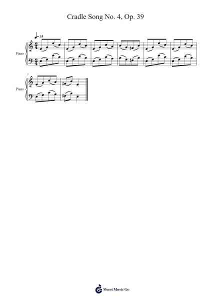 Cradle Song No. 4, Op. 39 Sheet Music by Dmitry Kabalevsky-Arr.Efbooth Borgfe