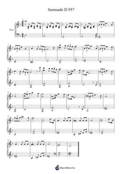 Serenade D 957 Sheet Music by Franz Schubert-Arr.Croftslop