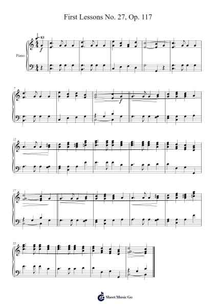 Hymn – First Lessons No. 27, Op. 117 Sheet Music by Cornelius Gurlitt-Arr.Troyning