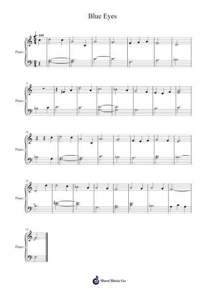 Blue Eyes Sheet Music by Robert T. Townsend-Arr.Lewcar