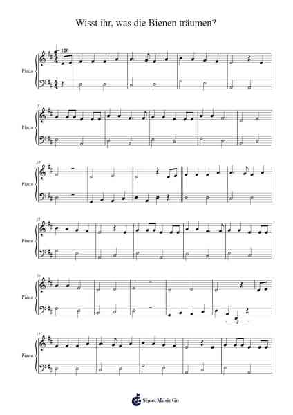 Wisst ihr, was die Bienen träumen? Sheet Music by Detlev Jöcker-Arr.Kennick