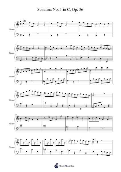 I. Allegro – Sonatina No. 1 in C, Op. 36 Sheet Music by Muzio Clementi-Arr.Bencamp Jache