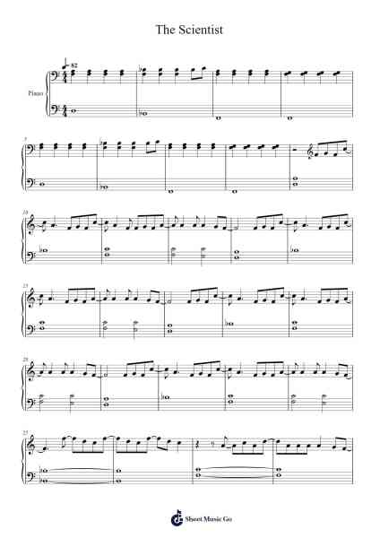 The Scientist Sheet Music by Coldplay-Arr.Yerleen Virdean
