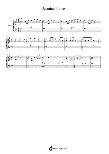 Jasmine Flower Sheet Music by Chinese Traditional-Arr.Huxdia