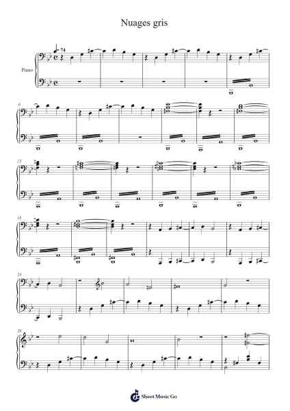 Nuages gris – Grey Clouds Sheet Music by Franz Liszt-Arr.Molta