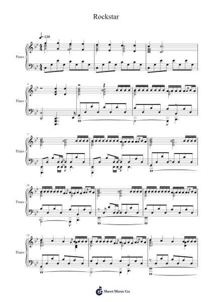 Rockstar Sheet Music by Post Malone/21 Savage-Arr.Cisraine