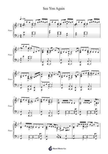 See You Again Sheet Music by Wiz Khalifa/Charlie Puth-Arr.Haycah Touthale