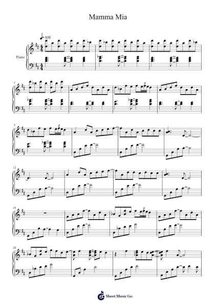Mamma Mia Sheet Music by ABBA-Arr.Hughlon