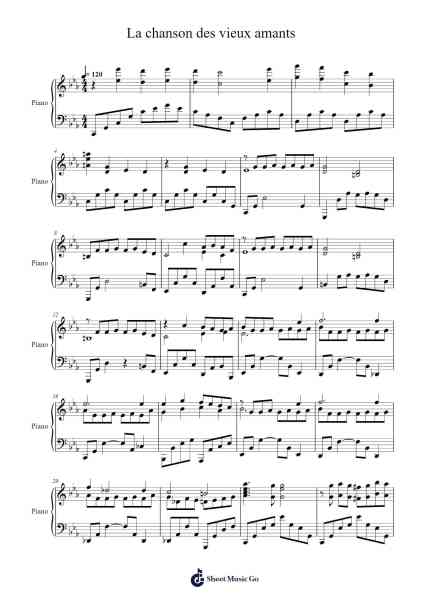 La chanson des vieux amants Sheet Music by Jacques Brel-Arr.Hornker