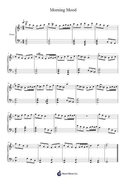 Morning Mood –Peer Gynt Suite No. 1, Op. 46 Sheet Music by Edvard Grieg-Arr.Thotus
