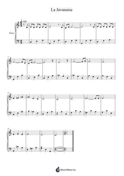 La Javanaise 樂譜由 Serge Gainsbourg - 編曲 Churwalsh