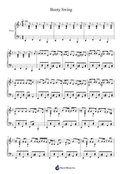 Booty Swing Sheet Music by Parov Stelar-Arr.Vindiah Jeanvis