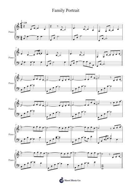 Family Portrait Sheet Music by Kim Jin Ho-Arr.Louisron Whitemax