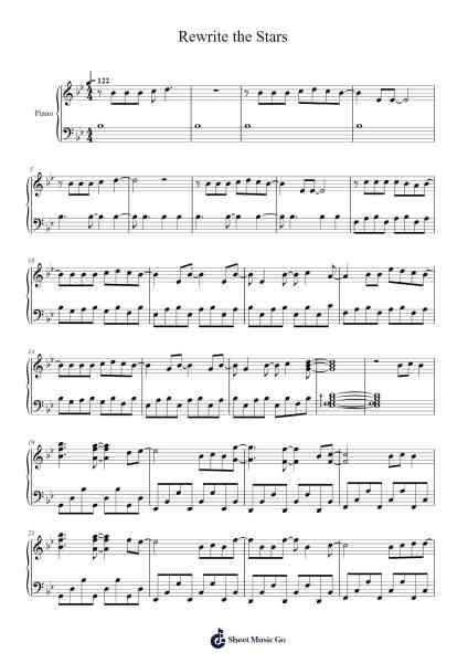Rewrite the Stars โน้ตเพลงโดย Zac Efron/Zendaya-Arr.Effrances Nyhous