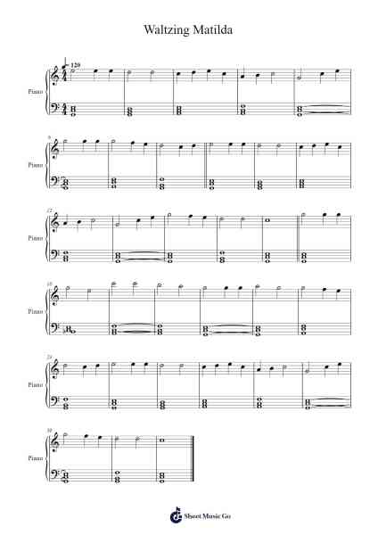 Waltzing Matilda 樂譜由 Australian Folksong - 編曲 Shedave Dwightrene