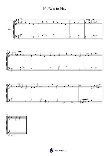 It's Best to Play Sheet Music by Pororo-Arr.Shirnett