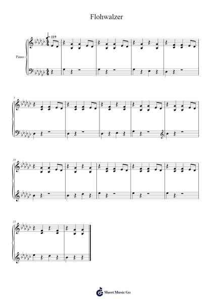 Flohwalzer Sheet Music by Traditional-Arr.Janejill Mooca