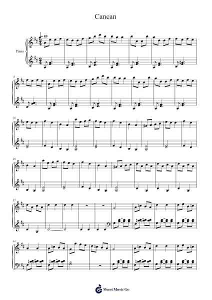 Cancan Sheet Music by Jacques Offenbach-Arr.Haleale Quildy
