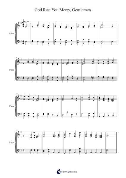 God Rest You Merry, Gentlemen Sheet Music by British Traditional-Arr.Glacarr