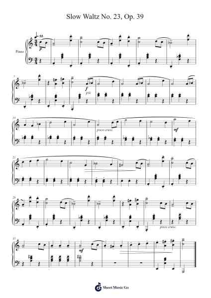 Slow Waltz No. 23, Op. 39 Sheet Music by Dmitry Kabalevsky-Arr.Pulip