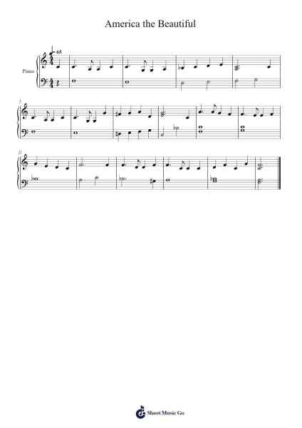 America the Beautiful Sheet Music by Samuel A. Ward-Arr.Fowcoln