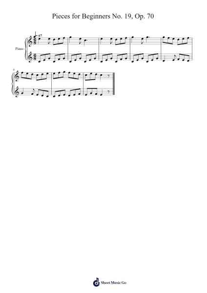 Pieces for Beginners No. 19, Op. 70 Partitura de Johann Hermann Berens-Arr.Sherrah Birroll