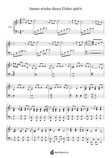 Immer wieder dieses Fieber spür'n Sheet Music by Helene Fischer-Arr.Humbryce Vanral