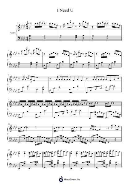 I Need U Partitura de BTS-Arr.Borgriel