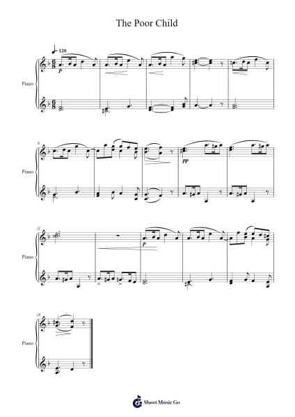 The Poor Child – First Lessons No. 28, Op. 117 Sheet Music by Cornelius Gurlitt-Arr.Shirnett