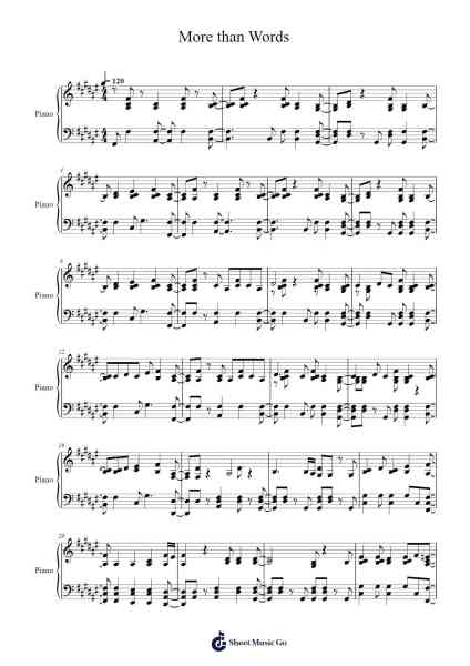 More than Words Sheet Music by Extreme-Arr.Sonsaul Corfort