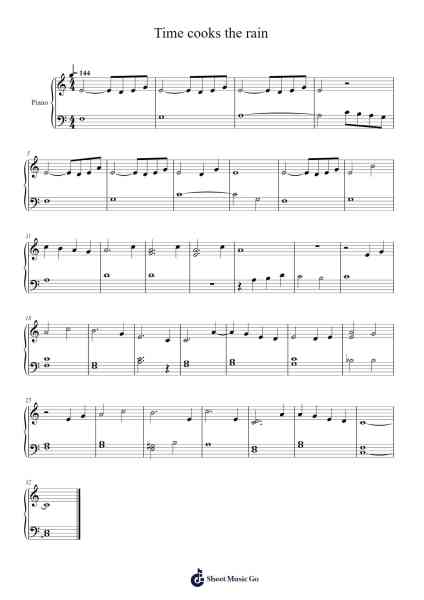 Time cooks the rain Sheet Music by Yisa Yu-Arr.Haynin