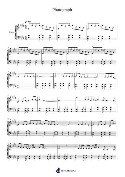 Photograph Sheet Music by Ed Sheeran-Arr.Montbrook