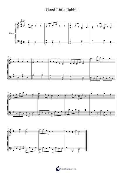 Good Little Rabbit Sheet Music by Chinese Traditional-Arr.Huxdia
