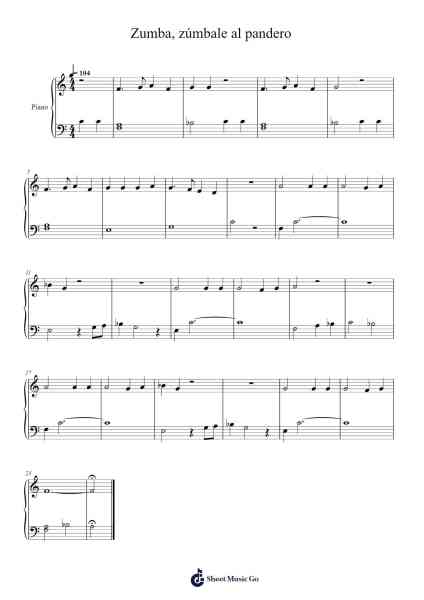 Zumba, zúmbale al pandero Sheet Music by Spanish Traditional-Arr.Crailynn Rodlan