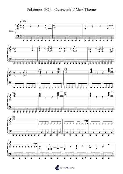 Pokémon GO! - Overworld / Map Theme Sheet Music by Junichi Masuda-Arr.Toutpeg