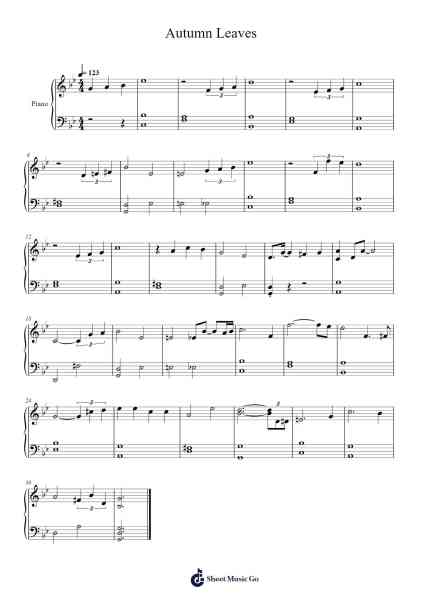 Autumn Leaves Sheet Music by Joseph Kosma-Arr.Tenings