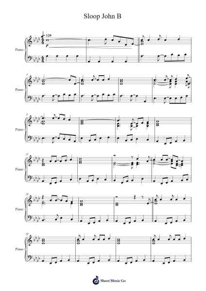 Sloop John B Sheet Music by The Beach Boys-Arr.Xedred
