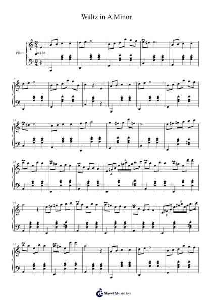 Waltz in A Minor B. 150, Op. posth Sheet Music by Frédéric Chopin-Arr.Yetbur Jacmill