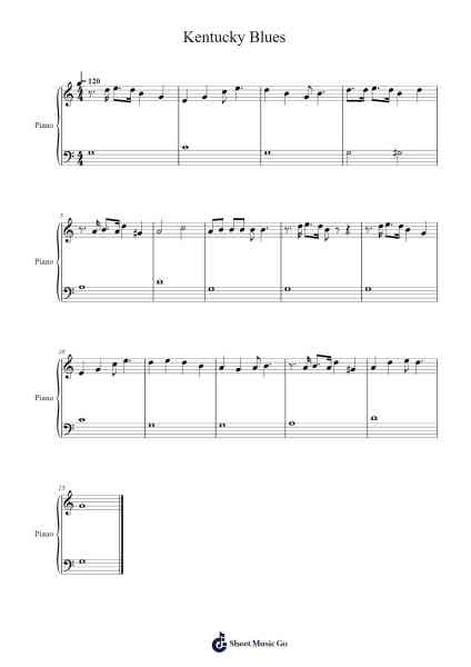 Kentucky Blues Sheet Music by Clarence Gaskill-Arr.Brownend Bonckey