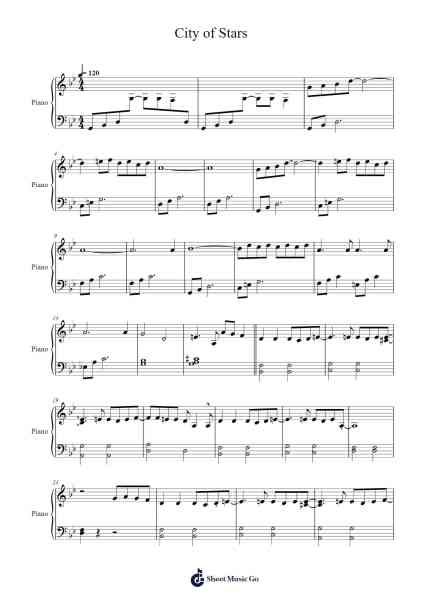 La La Land – City of Stars Sheet Music by Justin Hurwitz-Arr.Lopeare
