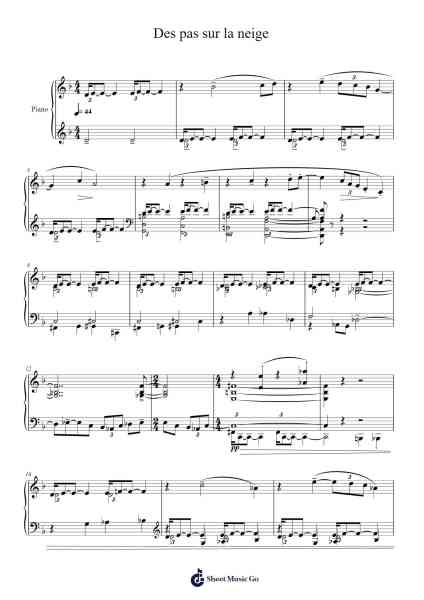 Des pas sur la neige – Prélude No. 6, L.117 Sheet Music by Claude Debussy-Arr.Souyet Jamesnolds